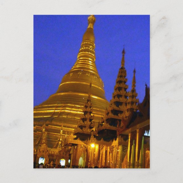 Postal noche dorada stupa shwedagon (Anverso)