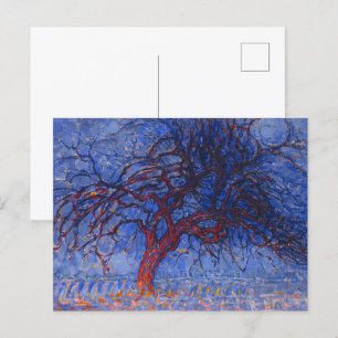 Postal Noche: El Árbol Rojo (1910) de Piet Mondrian