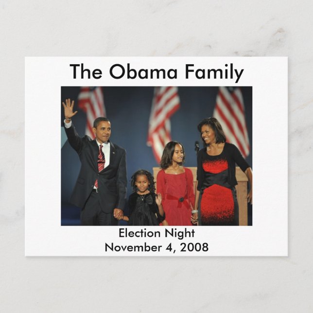 Postal Noche electoral de la familia Obama (Anverso)