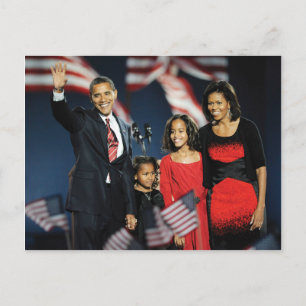 Postal Noche electoral de la familia Obama