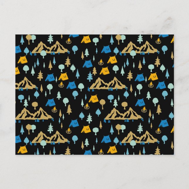 Postal Noche en el campamento forestal de verano (Anverso)