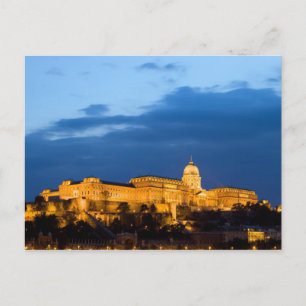 Postal Noche en el Castillo de Buda en Budapest