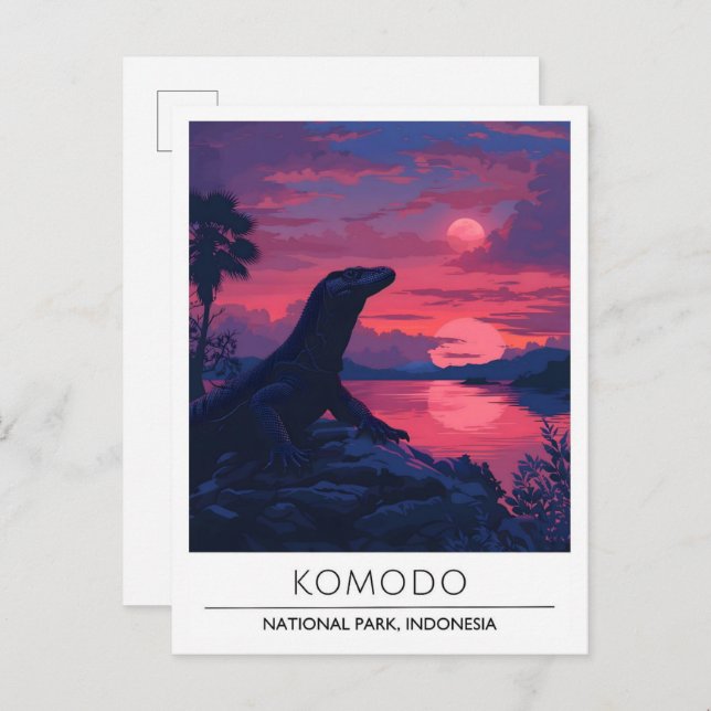Postal Noche en el Parque Nacional de Komodo Viajes en In (Anverso / Reverso)