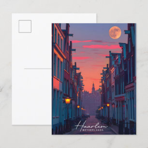 Postal Noche en Haarlem Países Bajos Viajes de cosecha