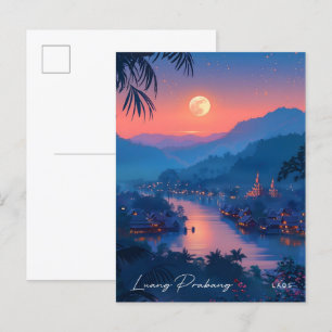 Postal Noche en Luang Prabang Laos Viajes de época