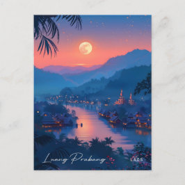 Postal Noche en Luang Prabang Laos Viajes de época