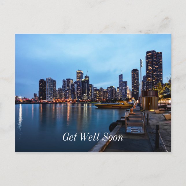 Postal Noche en Navy Pier: Recupérate Pronto (Anverso)
