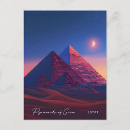 Postal Noche en Pirámides de Giza Egipto Viajes de cosech