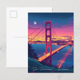 Postal Noche en San Francisco California USA Travel