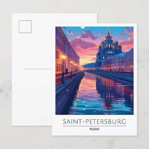 Postal Noche en San Petersburgo Rusia Viaje