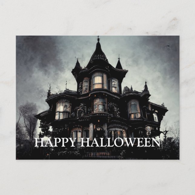 Postal Noche espantosa de Halloween  (Anverso)
