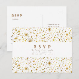 Postal Noche estrellada Blanca y Boda de Oro RSVP