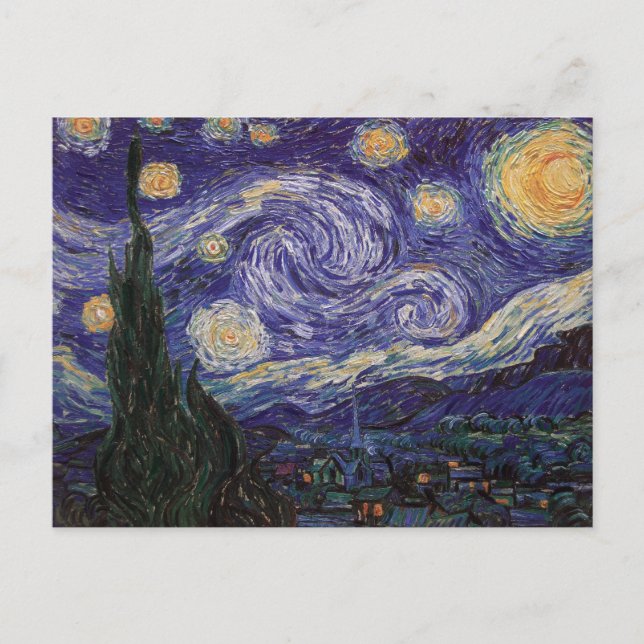 Postal Noche estrellada, ciudad francesa Van Gogh Saint R (Anverso)