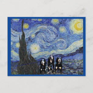 Postal Noche estrellada de Coonhound, Parodia de Bella Ar