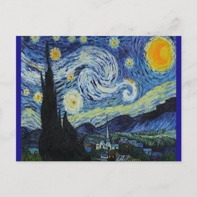 Postal Noche estrellada de Van Gogh (Anverso)