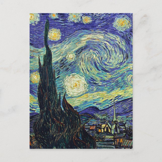 Postal Noche estrellada de van Gogh (Anverso)