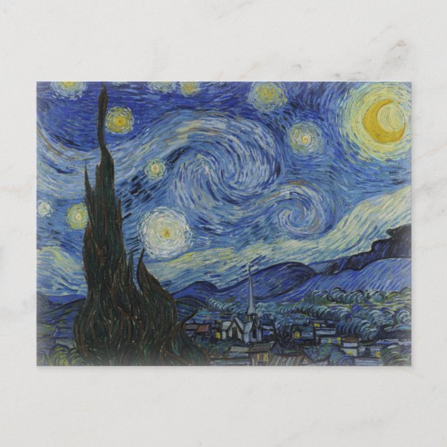 Postal Noche estrellada de Van Gogh (Anverso)