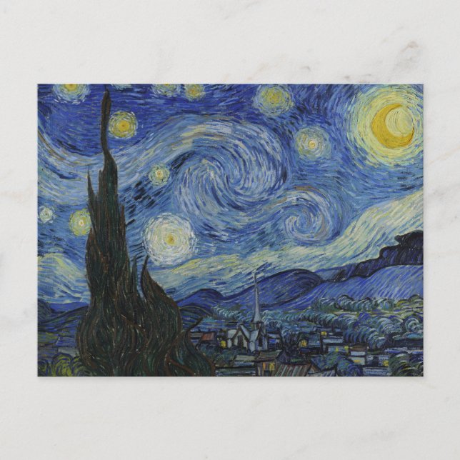 Postal Noche estrellada de Van Gogh (Anverso)