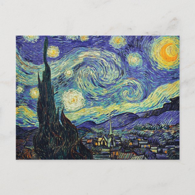 Postal Noche estrellada de van Gogh (Anverso)