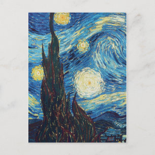 Postal Noche estrellada de Van Gogh Clásico Azul Obra Mae