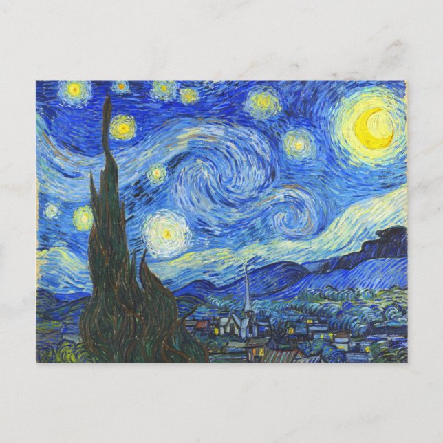 Postal Noche estrellada de Vincent van Gogh (Anverso)