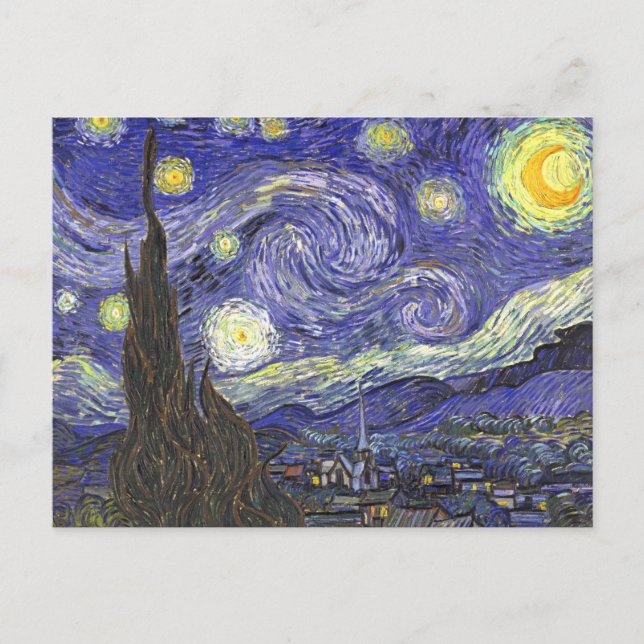 Postal Noche estrellada de Vincent van Gogh (Anverso)