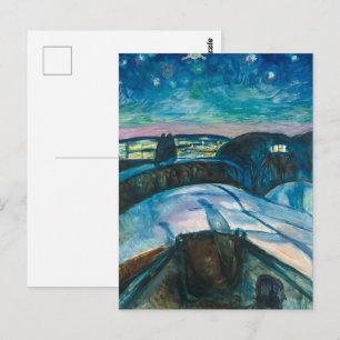 Postal Noche estrellada Edvard Munch
