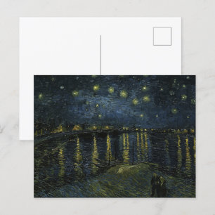 Postal Noche estrellada en el Ródano por Van Gogh