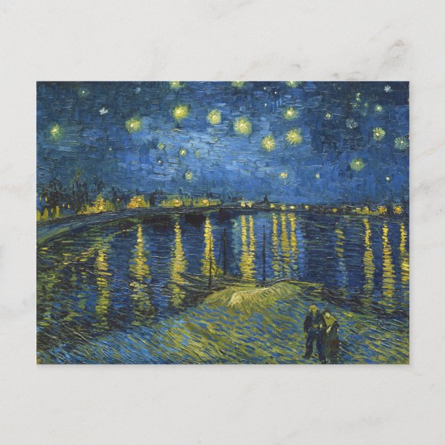 Postal Noche estrellada en el Ródano por Vincent van Gogh (Anverso)