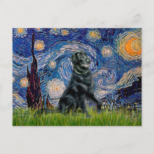 Postal Noche estrellada - Flat Coated Retriever 2