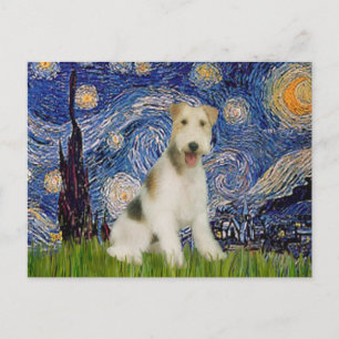 Postal Noche estrellada - Fox Terrier de alambre (M)