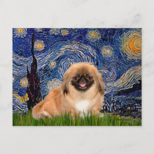Postal Noche estrellada - Pekingese 1