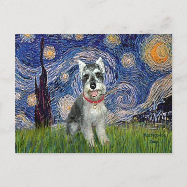 Postal Noche estrellada - Schnauzer #8 (Anverso)