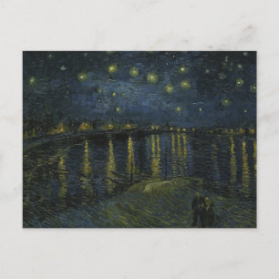 Postal Noche estrellada sobre el Ródano, pintura al óleo