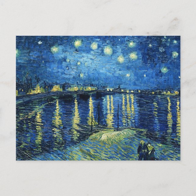 Postal Noche estrellada sobre Rhone Vincent van Gogh (Anverso)