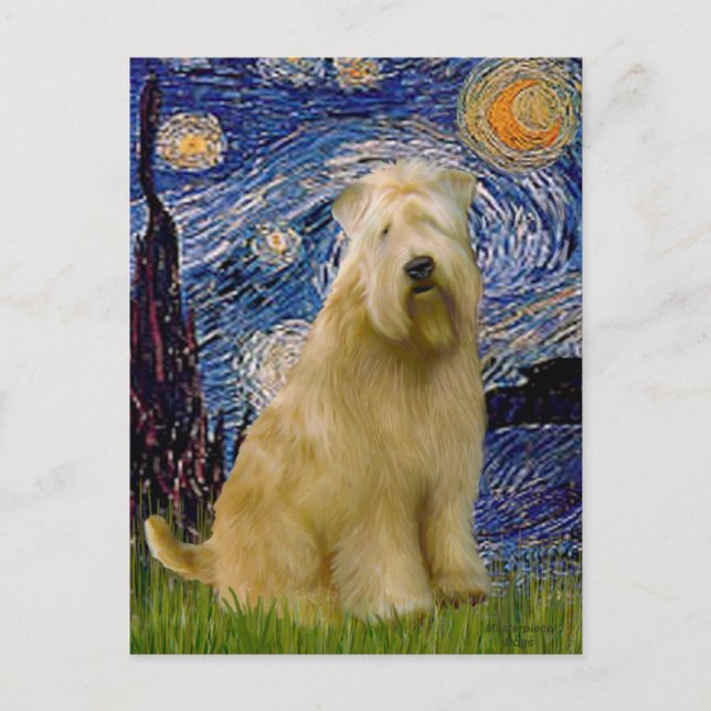 Postal Noche estrellada (V) - Wheaten Terrier (Anverso)