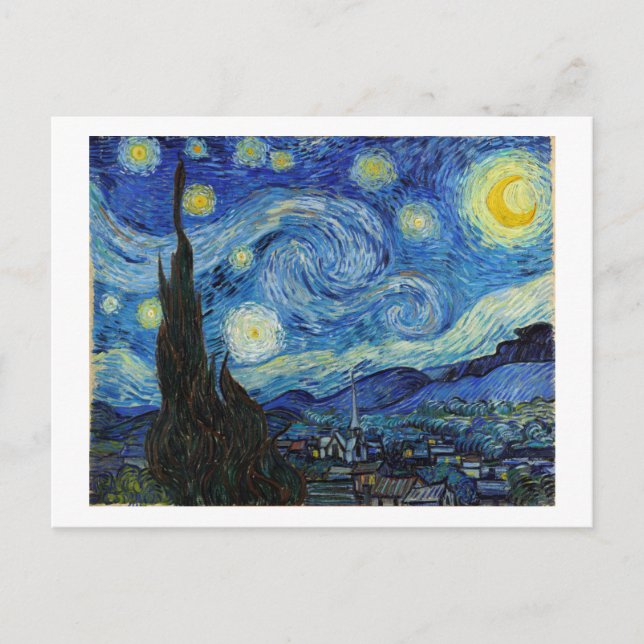 Postal Noche estrellada, Vincent van Gogh (Anverso)