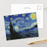 Postal Noche estrellada | Vincent Van Gogh<br><div class="desc">Noche estrellada (1889) del artista holandés Vincent Van Gogh. El arte original es un óleo sobre lienzo que representa un enérgico cielo nocturno post-impresionista en tonos morales de azul y amarillo. Utilice las herramientas de diseño para agregar texto personalizado o personalizar la imagen.</div>