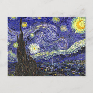 Postal Noche estrellada, Vincent Van Gogh.