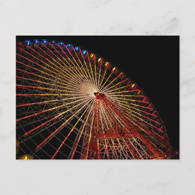 Postal Noche Funfair de Big Wheel. (Anverso)