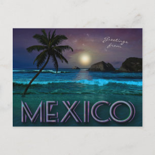 Postal Noche mexicana en la playa (personalizable)