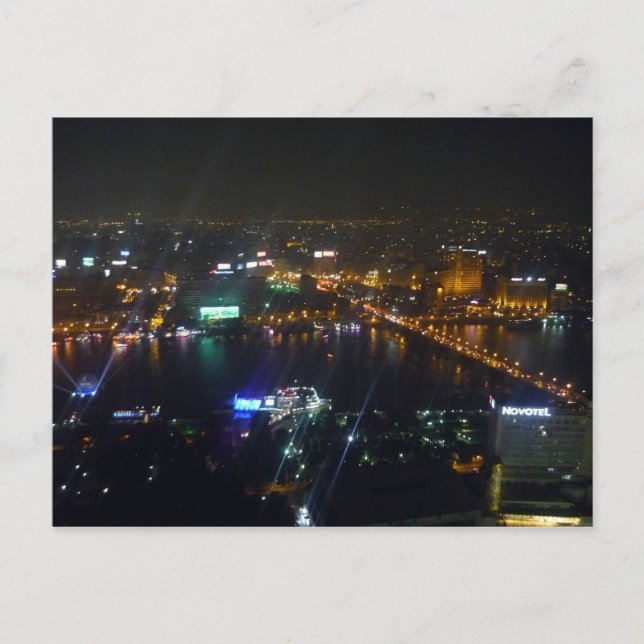 Postal noche nile del río cairo (Anverso)