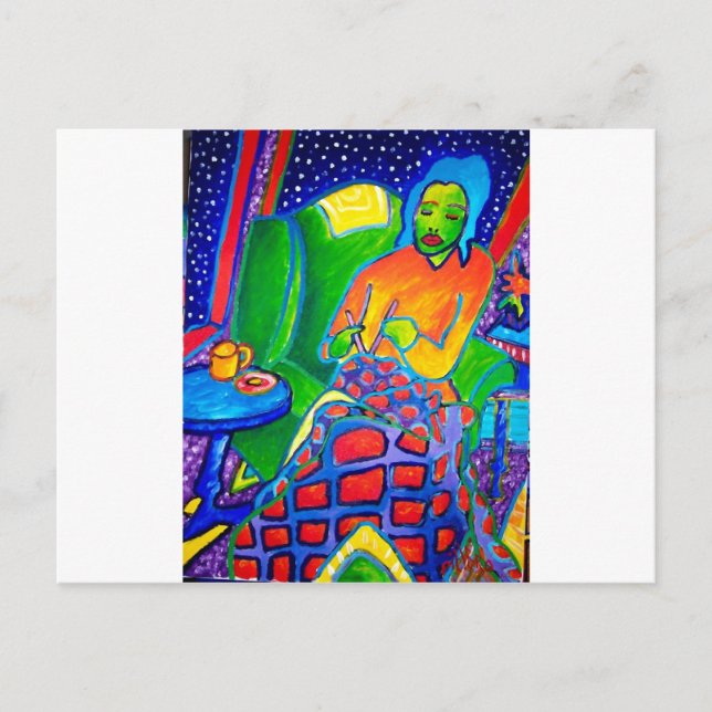 Postal Noche que hace punto por Piliero (Anverso)