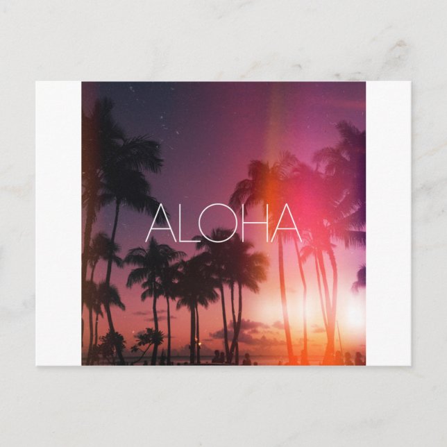Postal Noche tropical de Aloha (Anverso)
