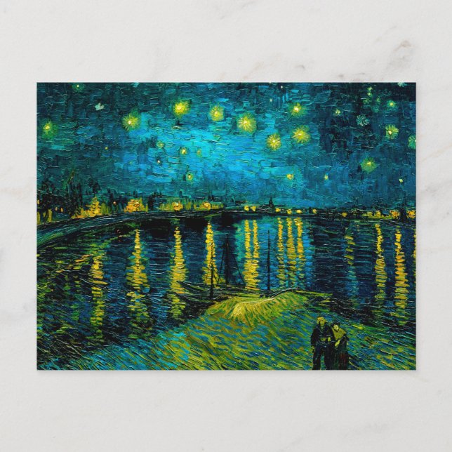 Postal Noche Van Gogh Starry sobre el Ródano (Anverso)