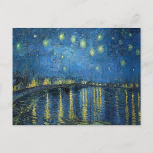 Postal Noche Van Gogh Starry sobre el Ródano