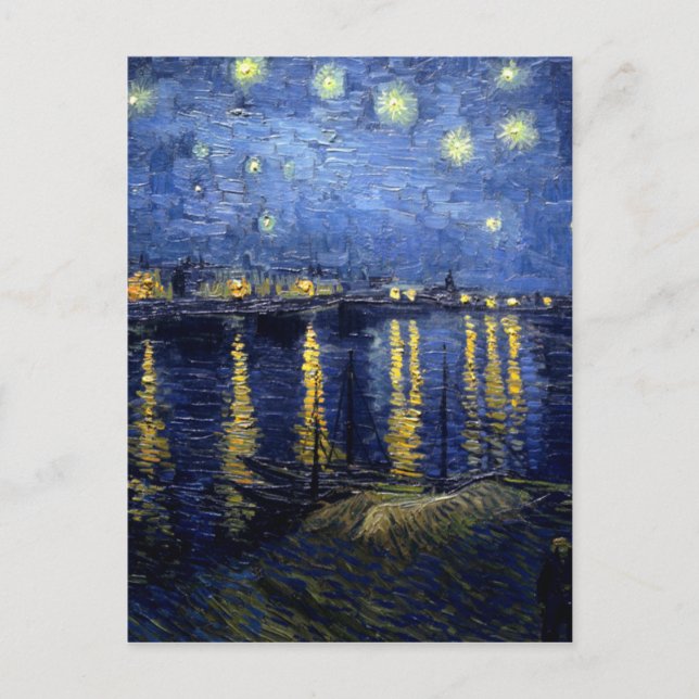 Postal Noche Van Gogh Starry Sobre Rhone (Anverso)