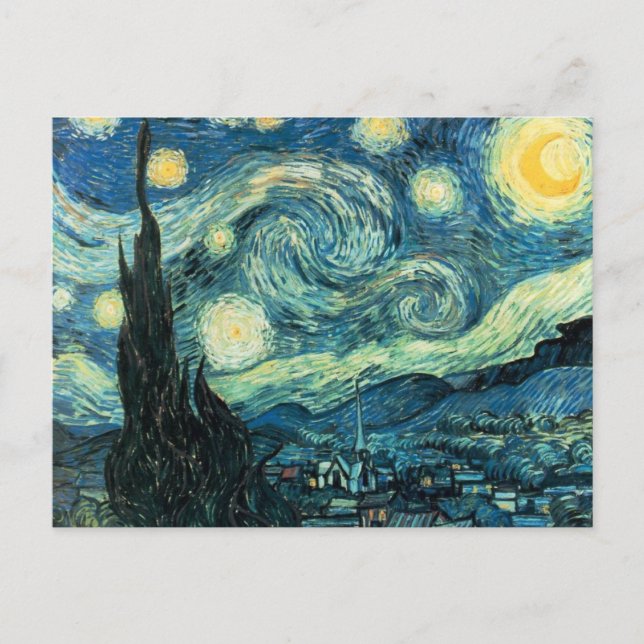 Postal Noche Vincent Van Gogh Starry (Anverso)