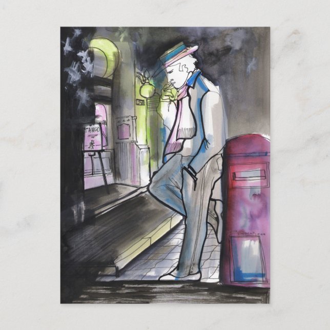 Postal Noche y Buzon Tango (Anverso)