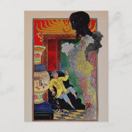 Postal Noches árabes antiguas Aladdin y el genio